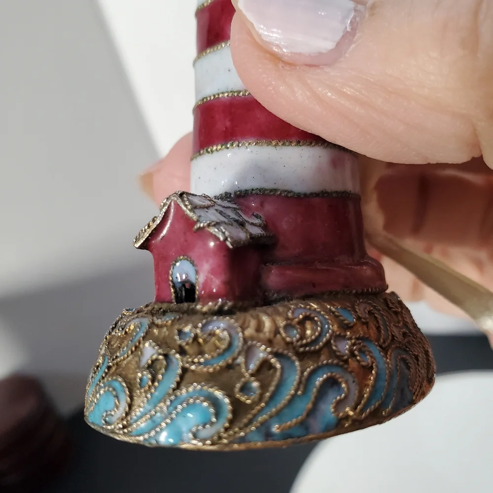 Cloisonne Lighthouse Ornament Beautiful Craftsmanship Christmas